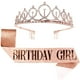 thumbnail image 3 of Banda de cumpleaños dorada y plateada con purpurina, Tiara de diamantes de imitación, corona de cristal, banda de satén para decoración de fiesta de cumpleaños, reina, 3 of 4