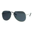 thumbnail image 2 of SA106 Mens Expose Lens Classic Flat Top Metal Aviator Sunglasses Silver Black, 2 of 3