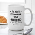 thumbnail image 6 of CafePress - Buddha Saying The Mind Is Everything ... Large M - 15 oz Ceramic Large White Novelty Mug, 6 of 6
