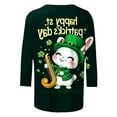 thumbnail image 5 of Xuyuer Women's Fashion St. Patrick's Day Printed 3/4 Sleeve Round Neck Blouse, Casual Holiday Top for Irish Themed Parties, Festival Outfits and Seasonal Celebration, 5 of 5