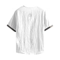 thumbnail image 4 of FRSASU Men's Cotton Linen T-Shirts Vintage V Neck Short Sleeve Beach Boho Shirts Casual Lightweight Quick Dry Hippie Tees White-A, 4 of 5