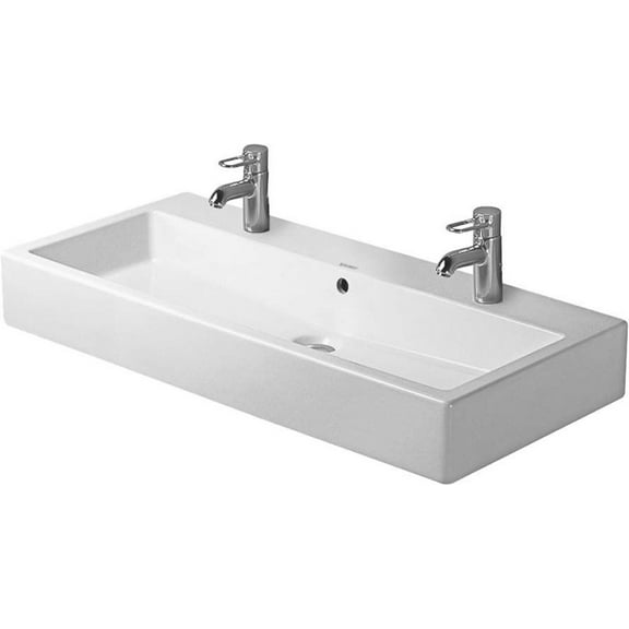 Duravit 4541000241 39.37 in. 2 Hole Countertop Wash Vitreous Basin Bathroom Sink - White