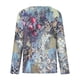 thumbnail image 5 of Puntoco Mujer Casual Camiseta Manga Larga Cuello Redondo Floral Impreso Botones Blusa tops Puntoco Puntoco-505, 5 of 6