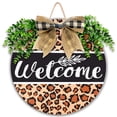 thumbnail image 1 of Kabnic Welcome Sign for Front Door Welcome-Hanging-Leopard--Decoration Welcome Sign Decorative Home Garden, 1 of 9