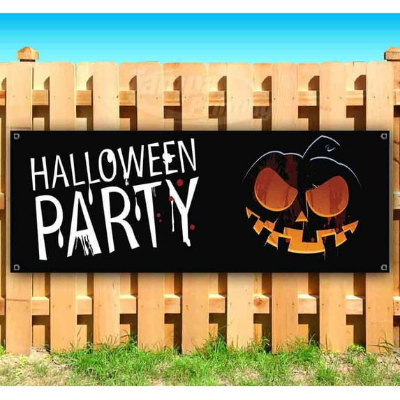 Halloween Party 13 oz Vinyl Banner With Metal Grommets