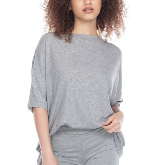 Honeydew Womens Intimates Travel Light Short Pajama Top Only,1-Piece, Large, Heather Gray