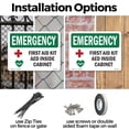 thumbnail image 3 of First Aid Kit AED Inside Cabinet With Symbol OSHA Emergency Aluminum Sign 18 Inch x 12 Inch - 5 Pack, 3 of 8