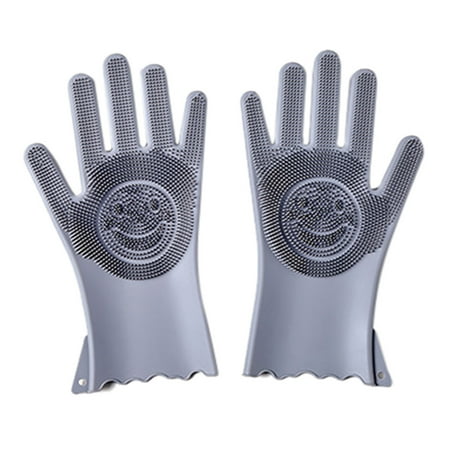 

〖Yilirongyumm〗Kitchen Organization Magic Reusable Brush Cleaning Silicone Gloves Gloves Heat Kitchen，Dining & Bar