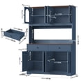 thumbnail image 4 of Homfa 71" Kitchen Pantry with LED Lights and Charging Station, Freestanding Kitchen Cupboard with Storage and Microwave Stand, Floor Cabinet for Dining Living Room, Blue, 4 of 7