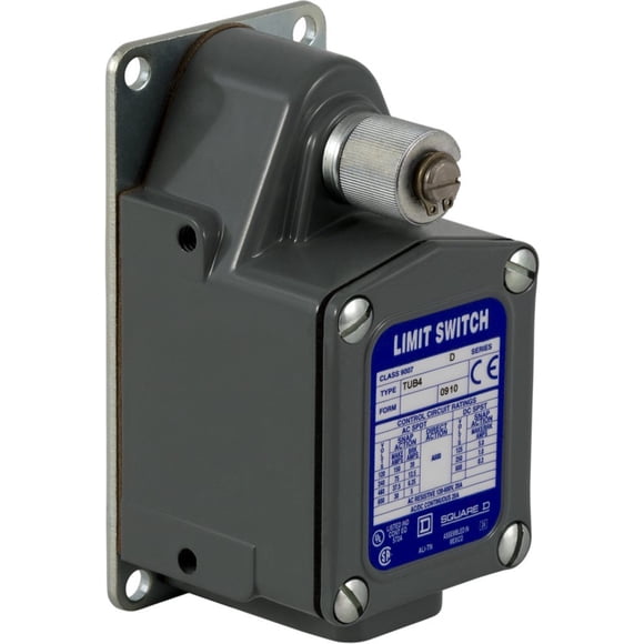 Telemecanique Sensors 9007TUB4 Nema Limit Switch, Universal Style, For Mill Casting, Base Plate with End Mounting Holes, Spdt, CwithCcw Action, Spring Ret. To Neutral, 1/2"-14 Npt, Heavy Duty Contacts
