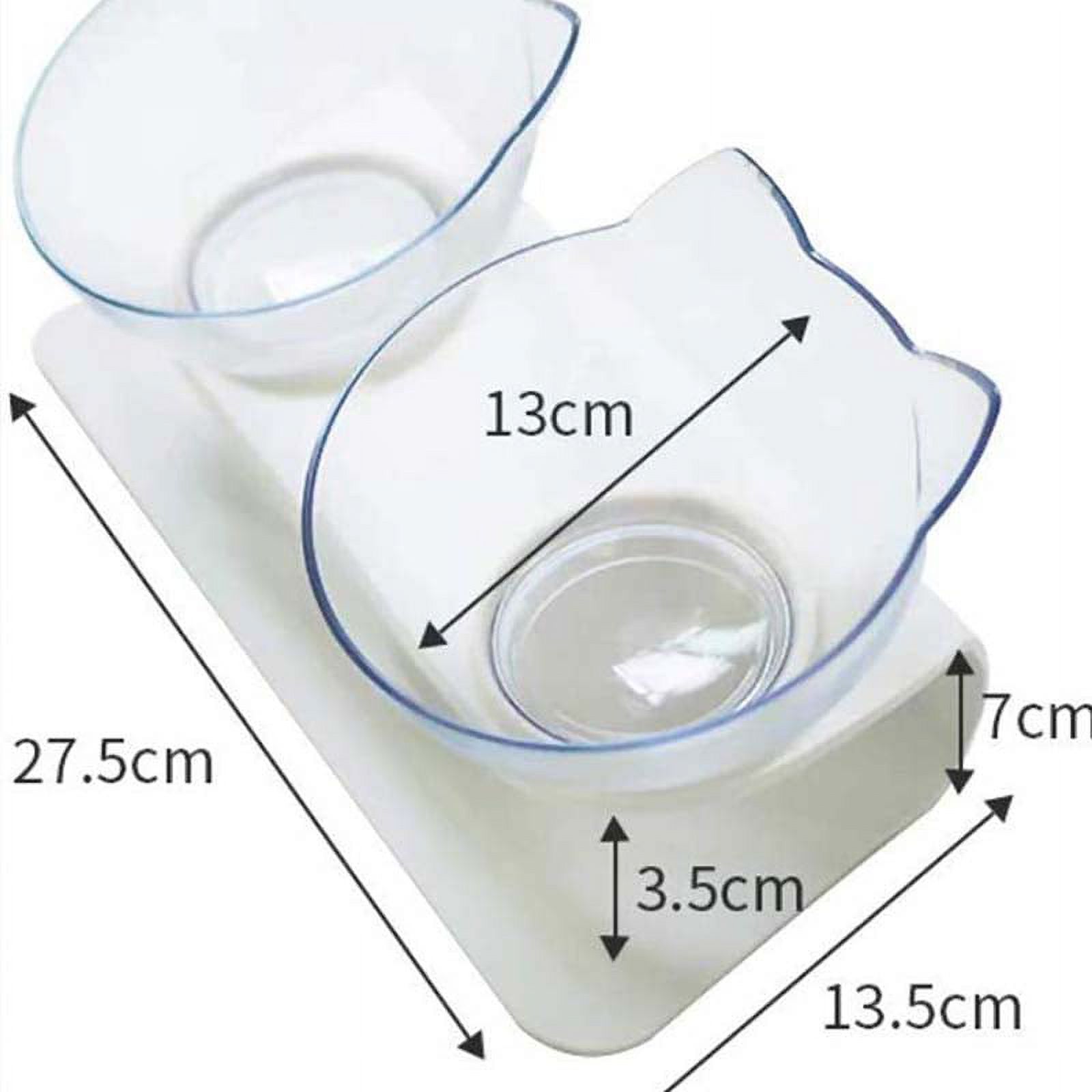 Cat Elevated Bowl,Transparent Cat Bowl With Holder Anti-slip,Pet Feeding Bowl, Raised The Bottom for Cats and Small Dogs, Cute Cat Face Single Double Bowl - image 3 of 9