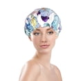 thumbnail image 3 of Balery Cactus Shower Caps, Double Layer Waterproof Shower Cap, Double Layers Reusable Shower Cap With Soft Comfortable For Long Thick Hair Soft Bath Shower Hair Caps, 3 of 9