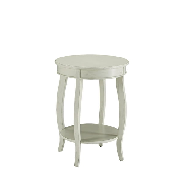 Acme Aberta Accent Wooden White Side Table 18 W 24 H Com Acme Aberta Accent Wooden White Side, White Side Table Round