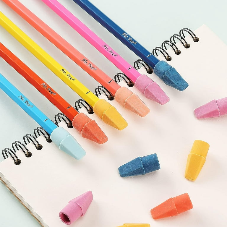 Mr. Pen- Pencil Erasers Toppers, 120 Pack, Vintage Colors, Erasers for Pencils, Pencil Top Erasers, Pencil Eraser, Eraser Pencil, Pencil Cap Erasers