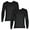2 Pack- Black, variant on SLM Men's Thermal Undershirt Waffle Knit Lightweight Base Layer Insulated Long Sleeve Top