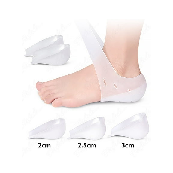 Unisex invisible height increase insoles women men heel pads silicone gel lift insole dress in socks cracked foot skin care tool