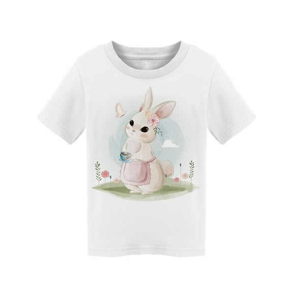 Cute Bunny Holding Teacup Tee Toddler's -Image by Shutterstock