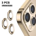 thumbnail image 1 of For iPhone 12 Pro /12 Pro Max Camera Lens Protector Cover,3 PCS HD Tempered Glass Metal Full Coverage Back Lens Protection Ring Film Anti-Scratch, 1 of 9
