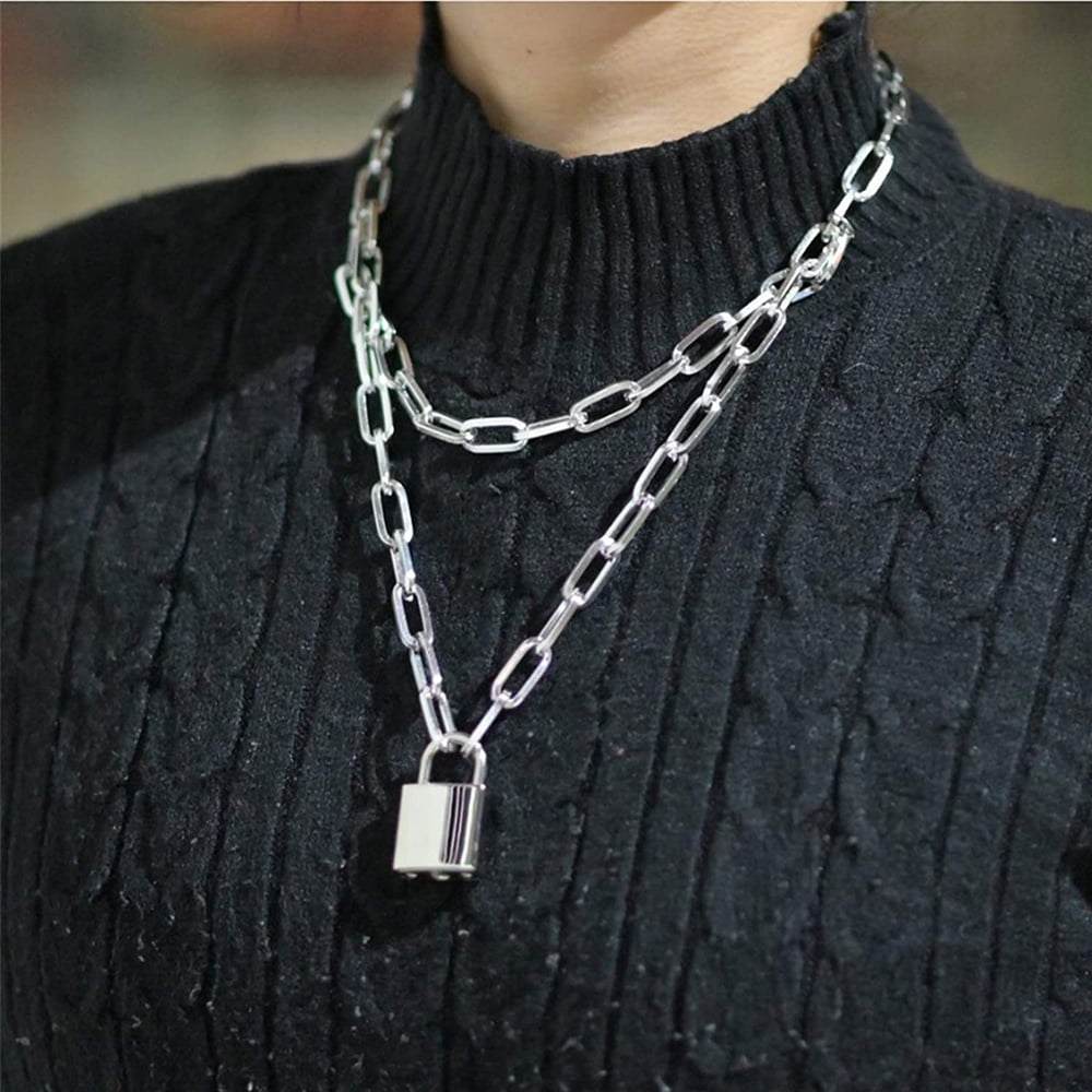 Heldig Padlock Necklace Lock Chain for Men Women Personality punk