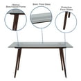 thumbnail image 5 of Flash Furniture Meriden 31.5" x 55" Rectangular Solid Walnut Wood Table with Clear Glass Top, 5 of 10