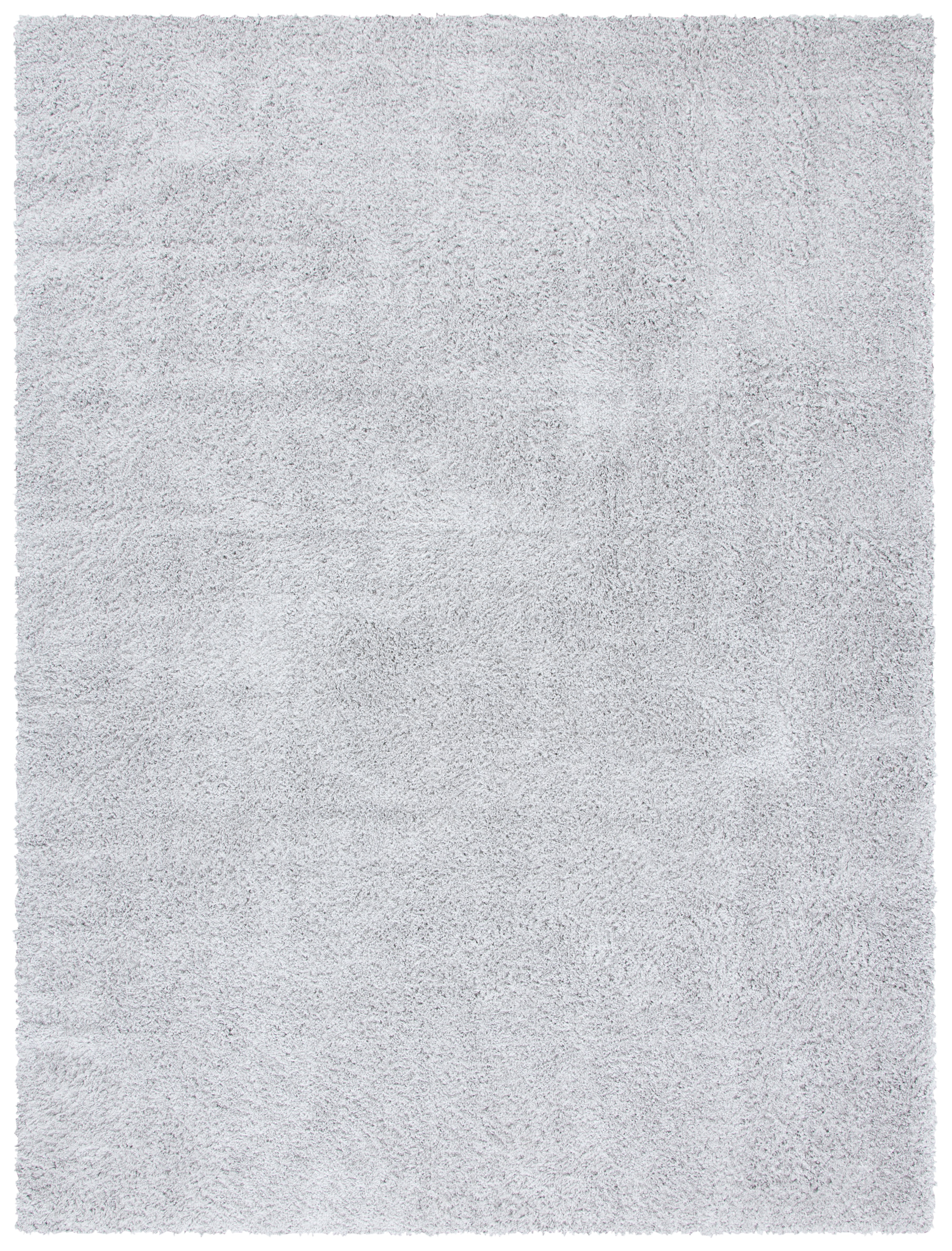 SAFAVIEH August Lennox Solid Plush Shag Area Rug, Light Grey, 9' x 12'