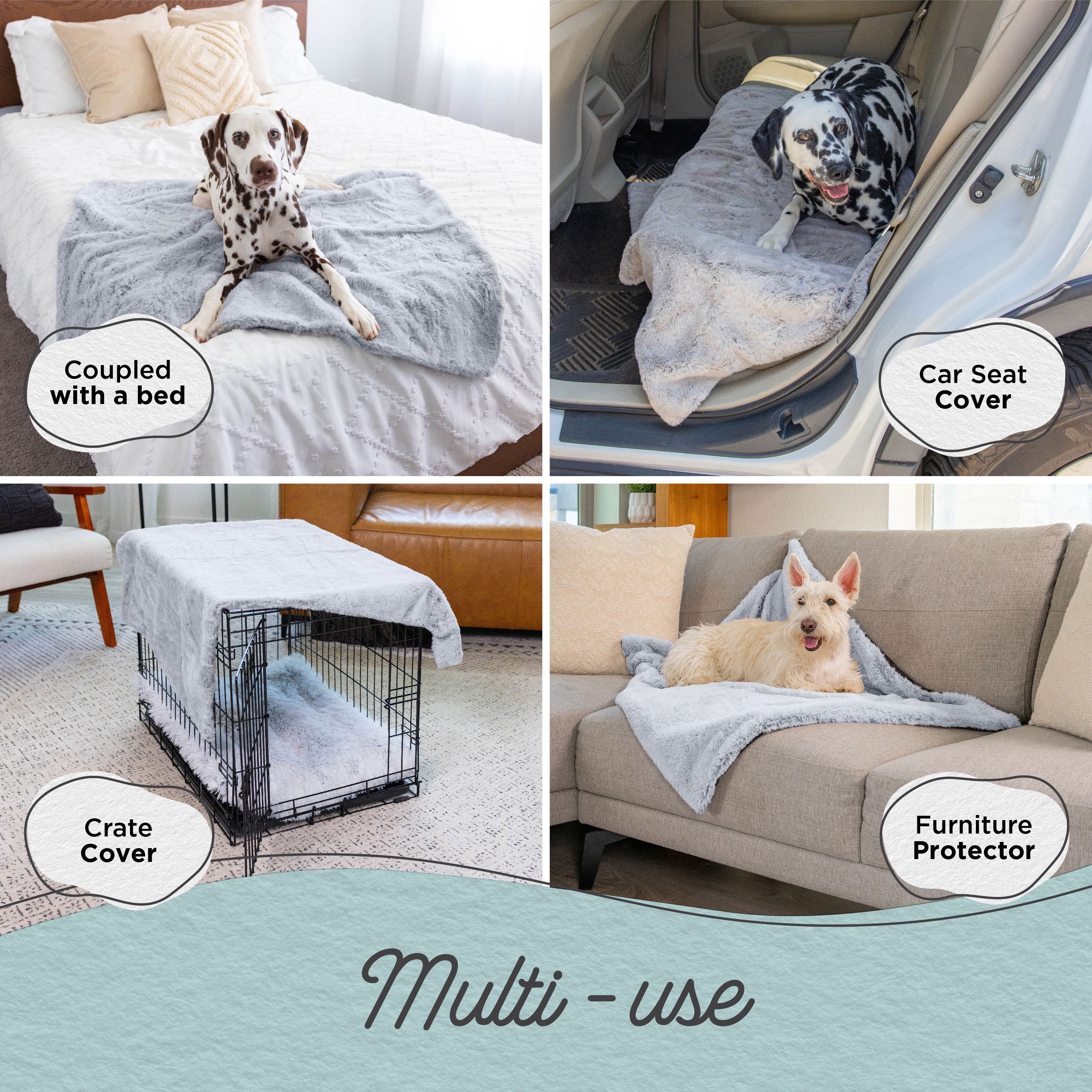Best Friends by Sheri Reversible SnuggleSoft Calming Dog Blanket – Ultra Soft Faux Fur Pet Throw, Anxiety-Relief, Lightweight Warm Bed Cover for Dogs and Cats, Machine Washable, Gray, 30" x 40"
