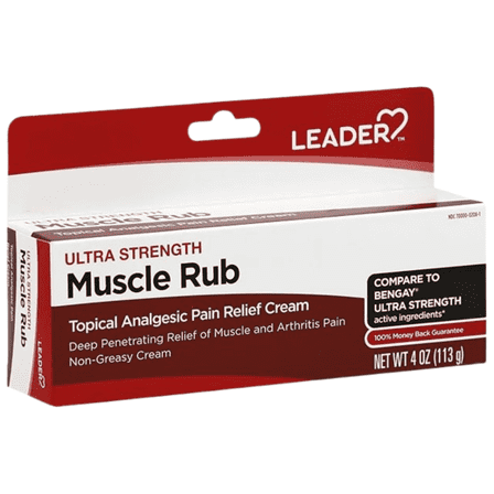 Leader Ultra Strength Muscle Rub Cream for Pain Relief, 4 Oz