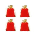 thumbnail image 4 of MasteelfCA 12Pcs Golden Red Flannelette Drawstring Pouch Jewelry Gift Bags Pouch Party Wedding Gift Bags, 4 of 5
