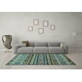 thumbnail image 3 of Ahgly Company Indoor Square Abstract Light Blue Modern Area Rugs, 6' Square, 3 of 4