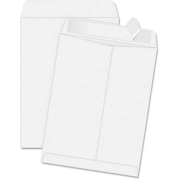 44834 Redi-Strip Envelopes, Plain, 11-1/2-Inch x14-1/2-Inch, 100/BX, White