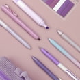 thumbnail image 6 of WRITECH Gel Pens Journaling Highlighters: Journal Set Aesthetic Assorted Pastel Color Ink 0.5mm Fine Point Retractable 0.7mm Black Pen Smooth Writing Drawing No Bleed 7ct (Purple), 6 of 8