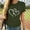 Army Green#1, variant on Womens Plus Size Tops,Women Girls Plus Size Sunflower Print Tees Short Sleeve T Shirt Blouse Tops Yellow L