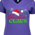 thumbnail image 4 of Inktastic Auntie Claus with Christmas Santa Hat and Snowflakes Women's V-Neck T-Shirt, 4 of 5