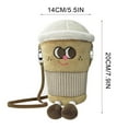 thumbnail image 3 of Plush Coffee Cup Messenger Bag - Cute Milk Tea Cup One-Shoulder Purse, Soft Small Portable Crossbody Plush Bag for Women, 3 of 6