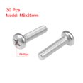 thumbnail image 2 of Unique Bargains M6x25mm Machine Screws Pan Phillips Cross Head Screw Fasteners Bolts 30Pcs, 2 of 3