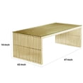 thumbnail image 5 of Benjara Meza 47 Inch Coffee Table, Tempered Glass, Waterfall Design, Gold Steel, 5 of 5