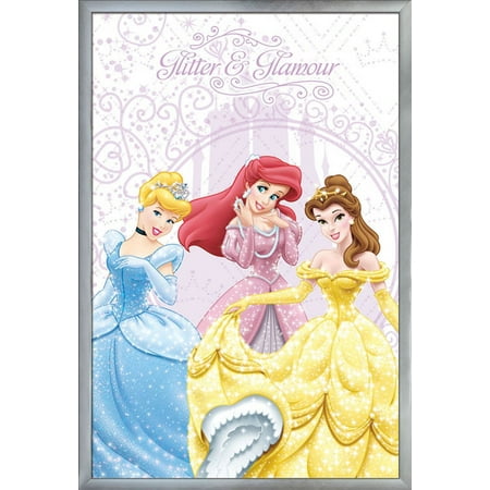 Disney Princess - Glitter and Glamour Wall Poster, 22.375" x 34", Framed