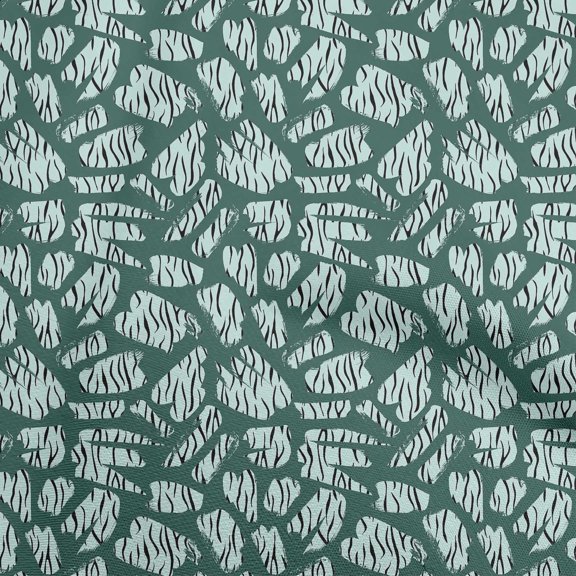 oneOone Polyester Spandex Dark Teal Green Fabric Brush Stroke Sewing Fabric By The Yard Printed Diy Clothing Sewing Supplies 56 Inch Wide