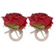 thumbnail image 1 of 2 uds novedad servilleta de madera hebilla anillo de servilleta Floral Artificial para decoración de mesa de Festival rojo vino, 1 of 5