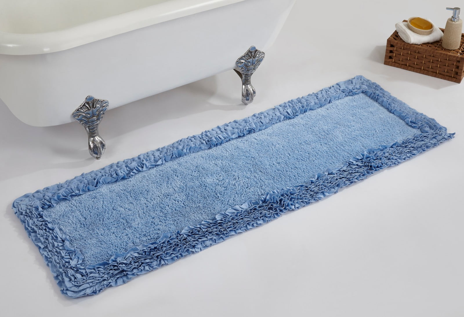 Better Trends Shaggy Border Bath Rug 20" X 60" Blue