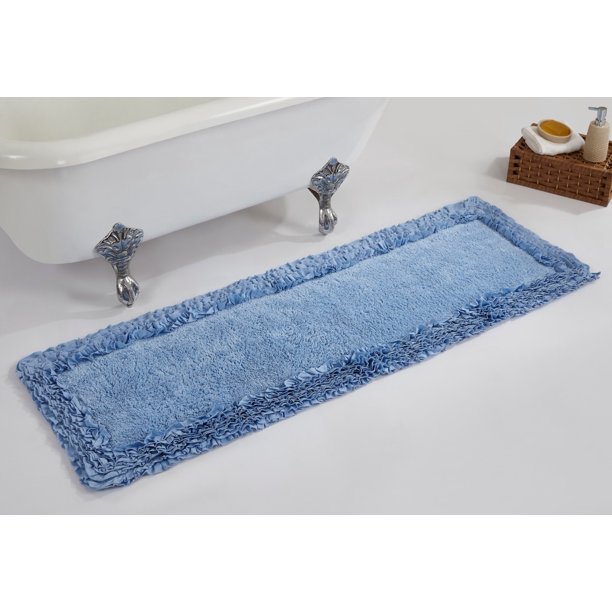 Better Trends Shaggy Border Bath Rug 20" X 60" Blue