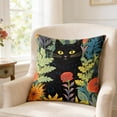 thumbnail image 6 of YiJuHui Cute Animal Print Pillow Cover Floral Cat Design Decorative Throw Pillowcase Soft Plush Velvet for Sofa Couch Living Room Bedroom Home Decor 17.72in, 6 of 6