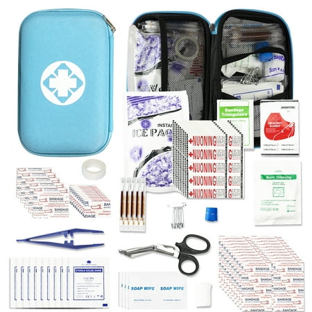 277 Pcs First Aid Kit Car Emergency Kit Waterproof Survival for Home Camping and Travel Blue AMORNING