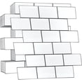 thumbnail image 1 of WALPLUS 40-Sheets Kitchen Backsplash 12" x 6" Peel and Stick Wall Tiles Removable Renter Friendly Backsplash Heat Resistant Azulejos Adhesivos para Cocina Glossy Pure White with Gray Grout, 1 of 8