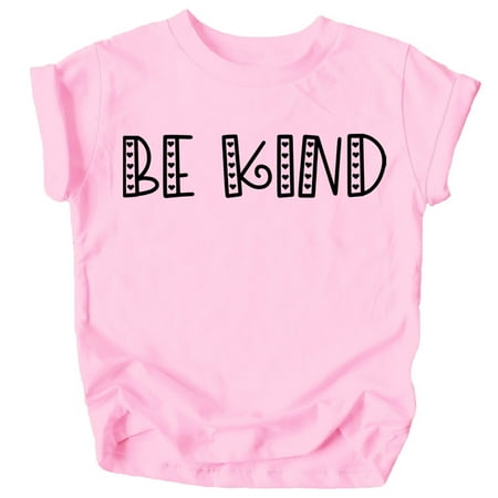 

Be Kind Heart Letters Shirt for Baby & Toddler Youth Girls Black on Pink Shirt 3T