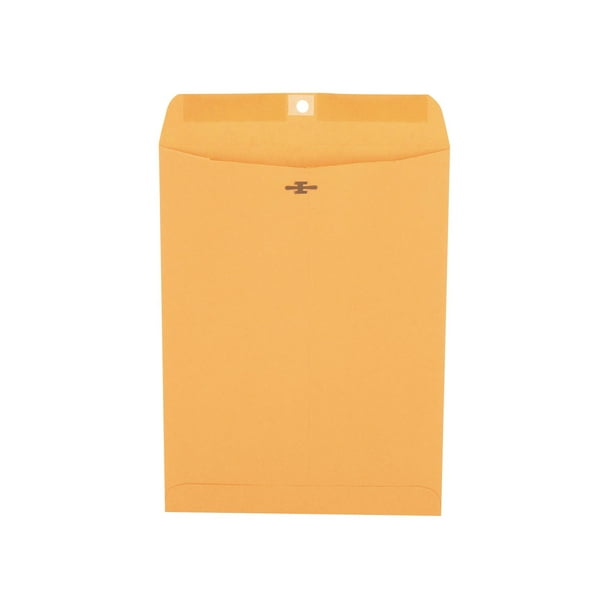Branded The Universal Clasp Envelope, Side Seam, 28lb, 9" x 12", Kraft