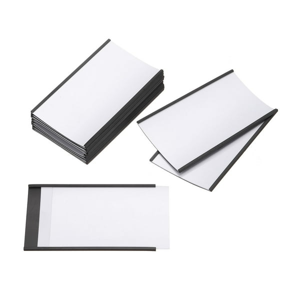 Label Holders 3" x 5" C Channel Rubber Magnetic for Metal Shelves Organize 30 Pack