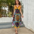 thumbnail image 3 of Mexican Talavera Flower Sleeveless Dress Dresses Women Summer Evening Dresses Ladies Bohemia Long Dresses, 3 of 9