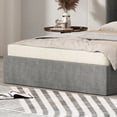thumbnail image 3 of Full Size Lift up Storage Bed, Upholstered Platform Bed Frame with Modern Linen Fabric Wingback Headboard, Wood Slats Support, Noiseless, Easy Assembly, No Box Spring Needed, GRAPHITE, 3 of 5