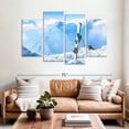 thumbnail image 2 of Elephant Stock Ski In The Mountains Wall Art - Horizontal Multi Panel Canvas - Living Room Wall Decor - Sports Multi Panel - Blue And White Decor - 68" x 42", 2 of 8
